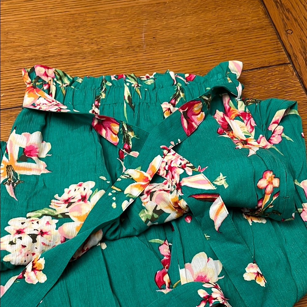 Floral Green Pants